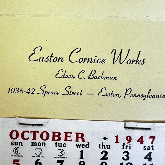 1947 Chrustnas Card Spaniel Puppies Dogs, Calendar Inside Ephemeral Pennsylvania - Picture 11 of 11